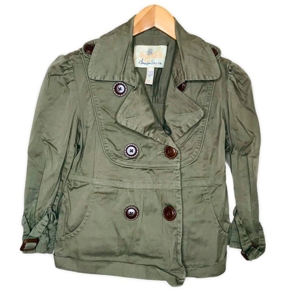AMERICAN Rag Olive Green Peplum Utility Jacket - Picture 1 of 9